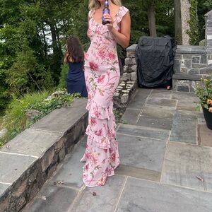 Reformation Pink Floral Maxi Dress